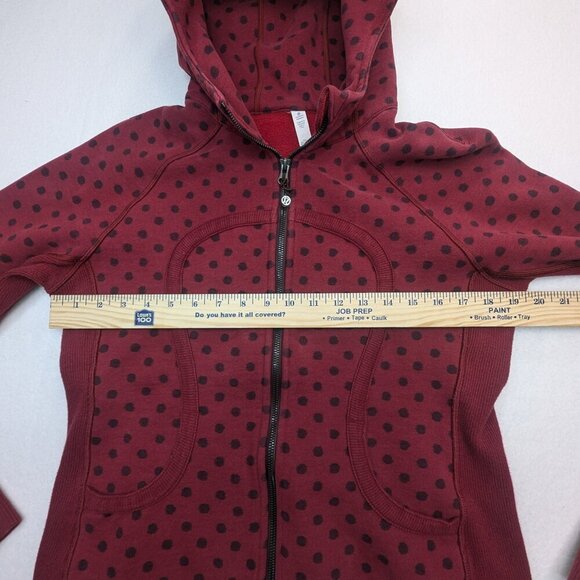 Scuba red polka dot Lululemon jacket Size 10 Red Color Rare Size - Picture 11 of 14